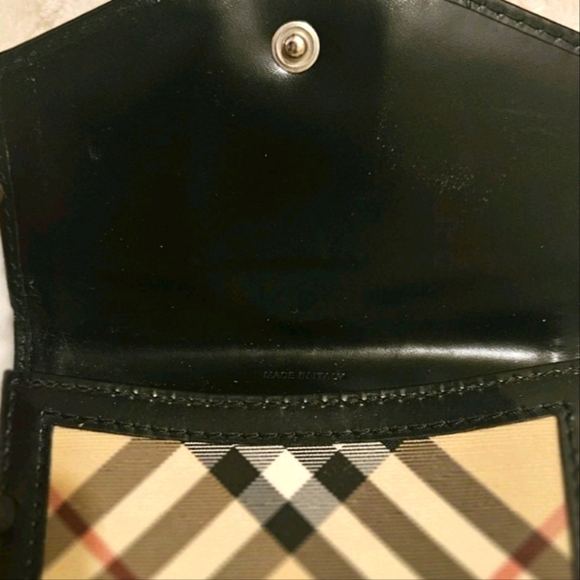 Burberry Nova Check Three -Fold Wallet Beige Iconic Check Pattern Leather Italy - Picture 2 of 5